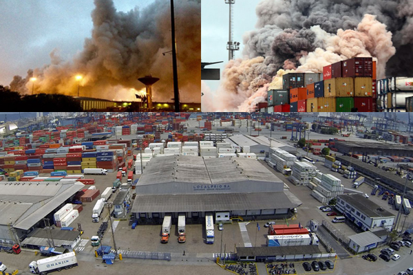 Fire at Santos Port