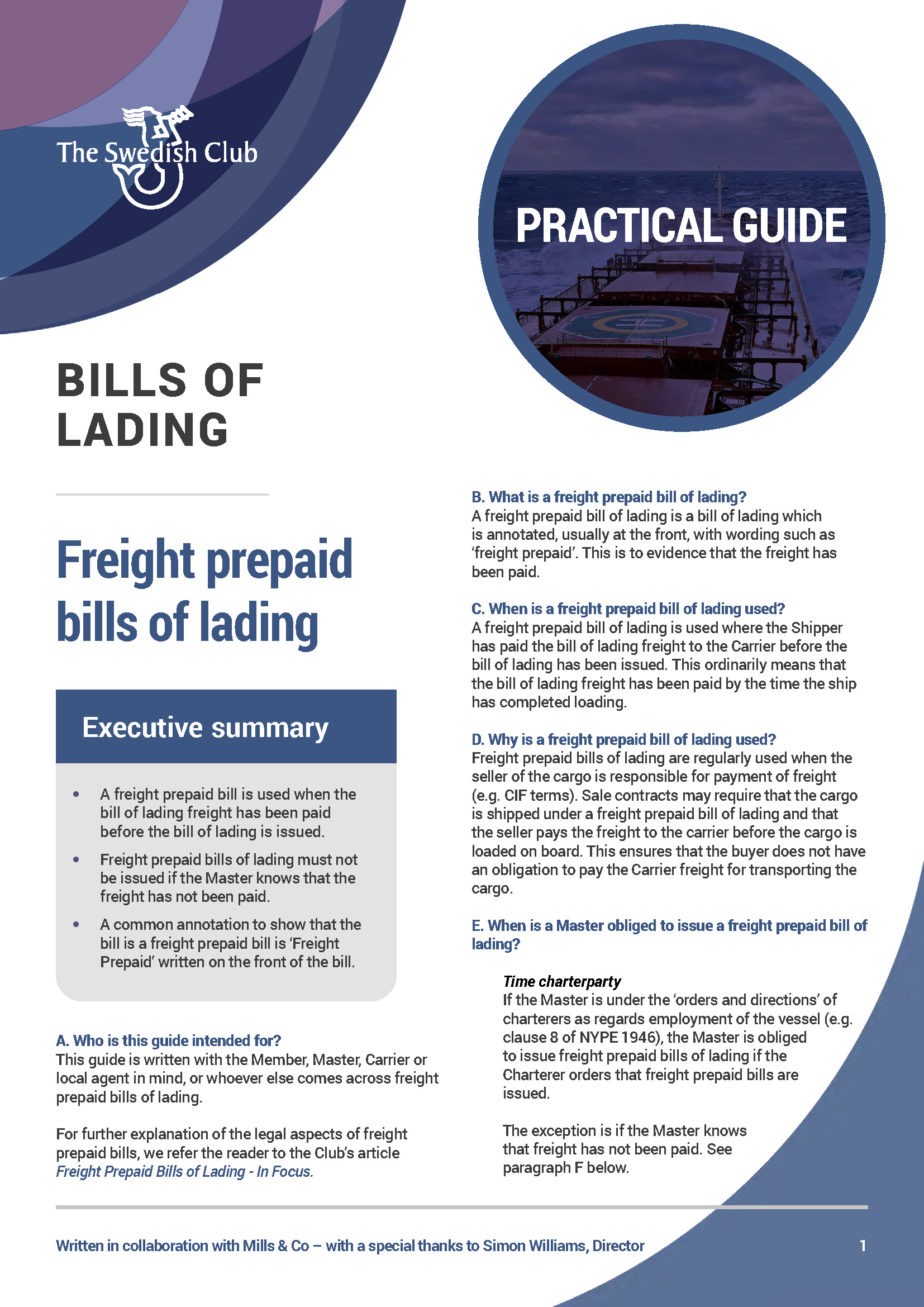 Practical Guide Freight prepaid bills of lading
